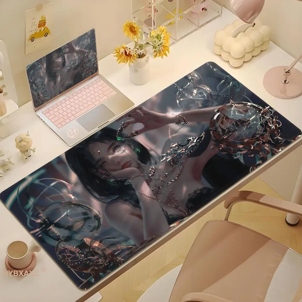 Tapis De Souris princesse Anime Ghostblade, accessoires De jeu sur ordinateur, antidérapant, pour bureau, Sexy, pour filles, grand Tapis De Souris