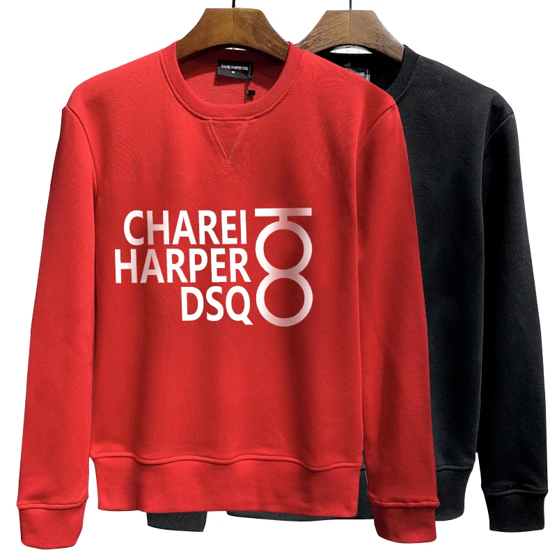 charei harper dsq ds321 Couple hoodie new autumn and winter round neck long sleeve bottom shirt men's printed hoodie