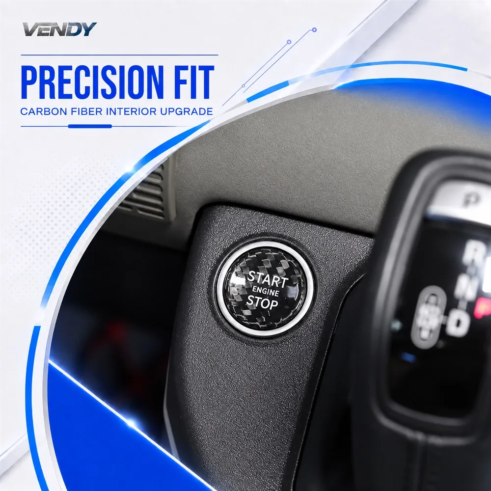 Real Carbon Fiber For Land Rover Defender 90 110 130 2020-2024 Engine Start Button Sticker Ignition Button Decor Cover Trim