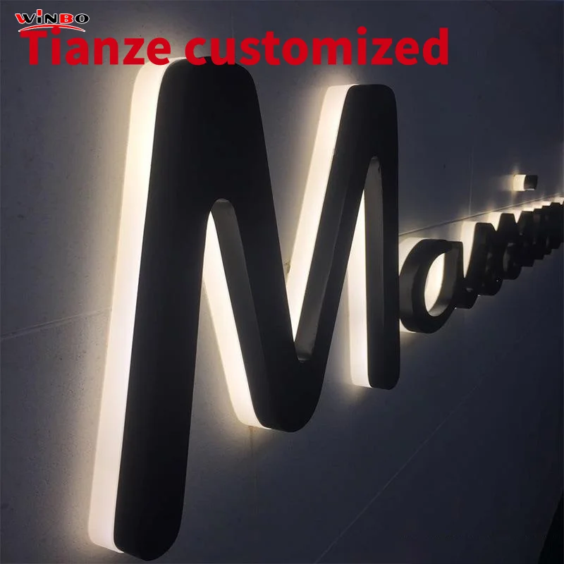 (customized)Custom Laser Cutting 3d alphabet metal sign light up letters backlit led channel letters sign