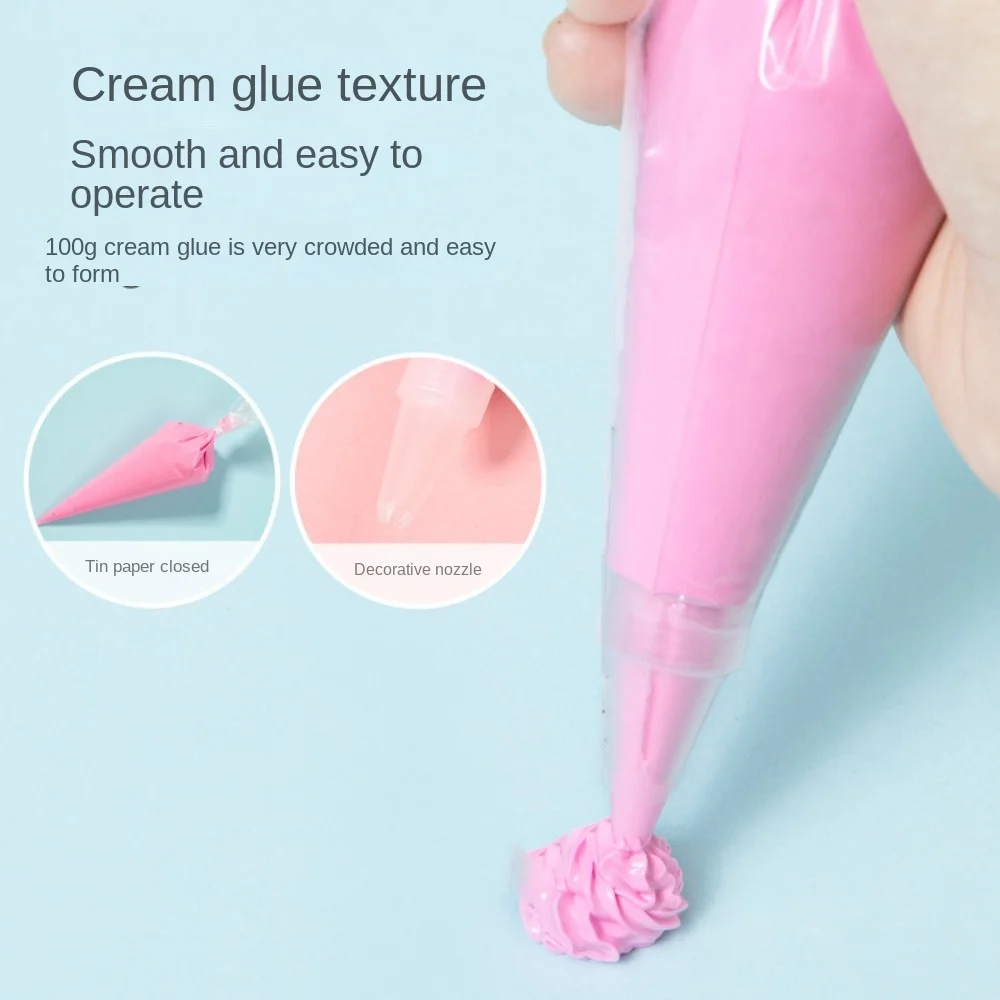 

Имитация кремового клея Поддельный клей для взбитой глины Ручная работа с насадкой Клей для глины Крем-мягкая глина Кремовая резинка «сделай сам» Мягкая глина Украшение