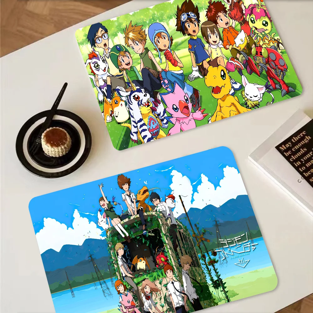 Cute Digimon Classic Anime Classics Kitchen Draining Mat Non-slip Drain Dish Mats Coffee Pad Heat Resistant Placemat Dinnerware