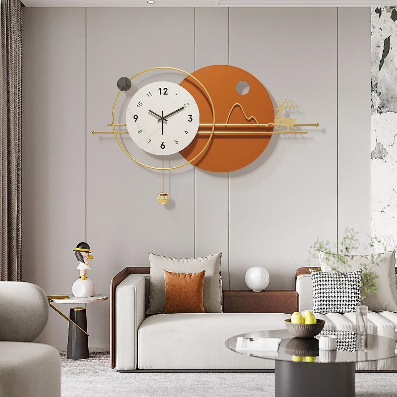 Sofa Background Wall Clock Living Room Simple Creative Wall Clock Modern Decoration reloj de pared para sala modernos furniture