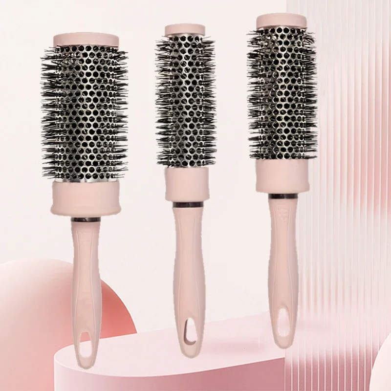 

1 шт./розовая алюминиевая круглая расческа в цилиндре — цилиндрическая расческа, прямая и гладкая расческа для укладки волос, незаменимая для дома и путешествий