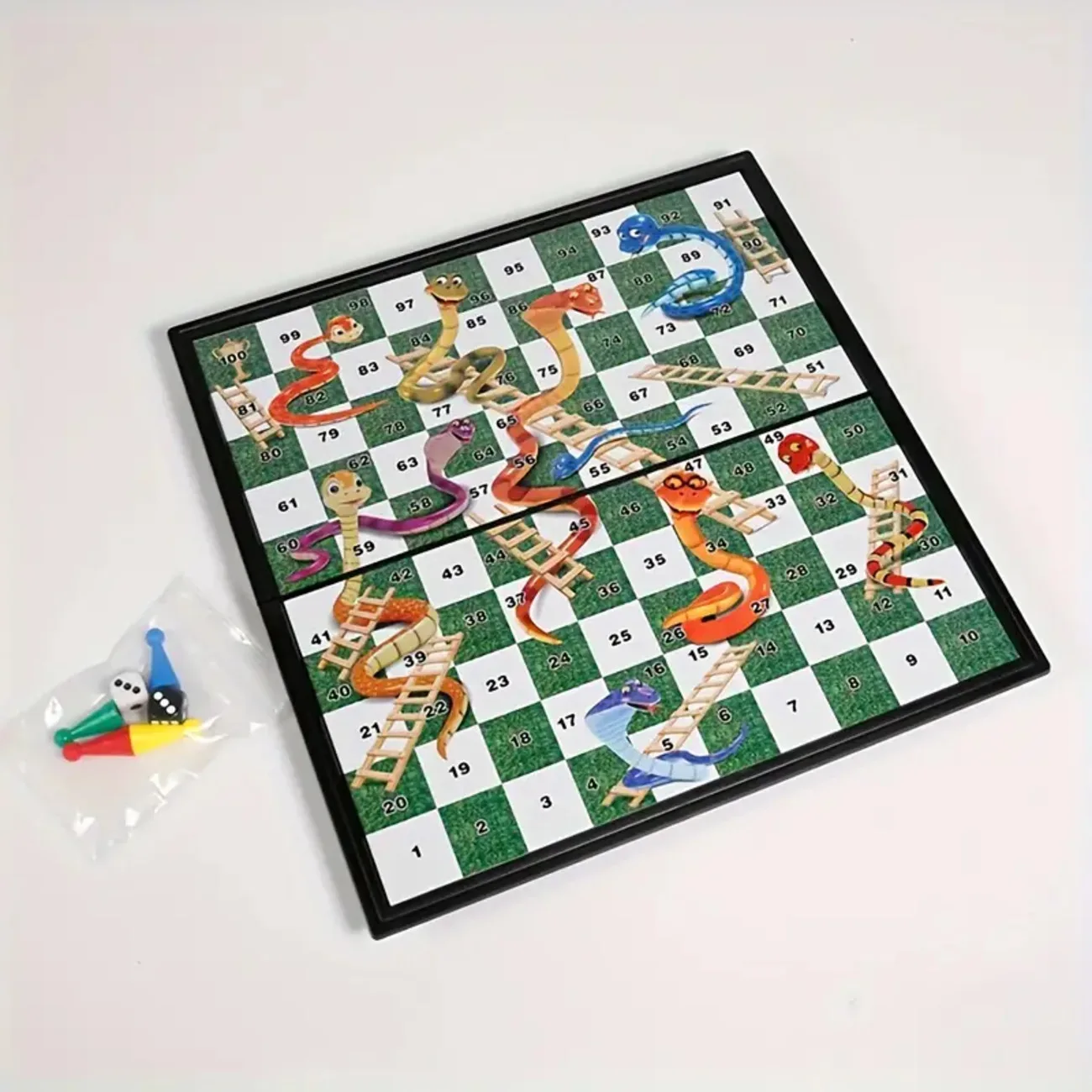 Puzzle Snakes And Ladders Chess Toy Foldable And Adsorbable Chess Pieces Children Early Education Family Fun Multiplayer Game