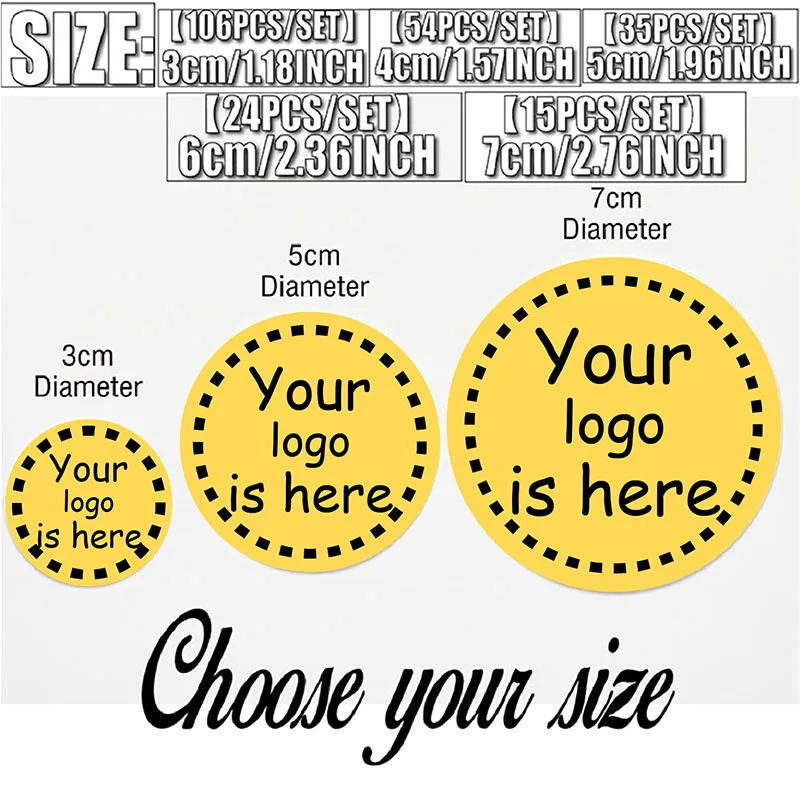 Custom Your Logo Border Round Stickers Personalized Brand Name Image Gift Box Shipping Package Sealing Stickers Jar Tags view 3