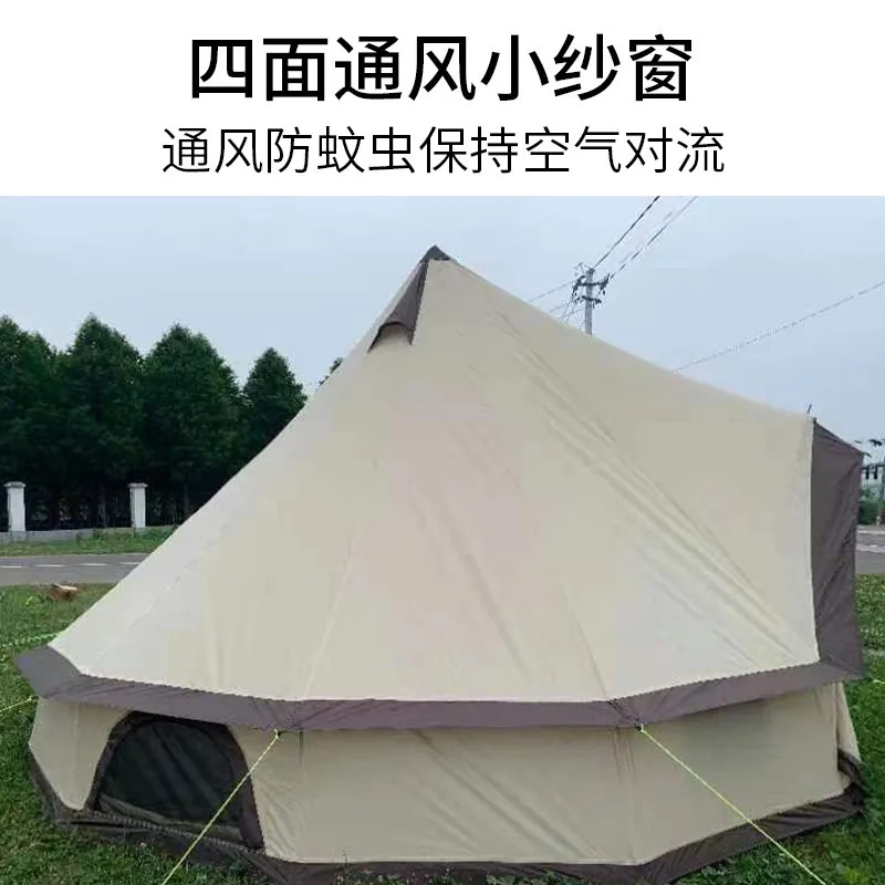 Outdoor camping tent, pyramid yurt, house Nordic retro large cotton picnic tent