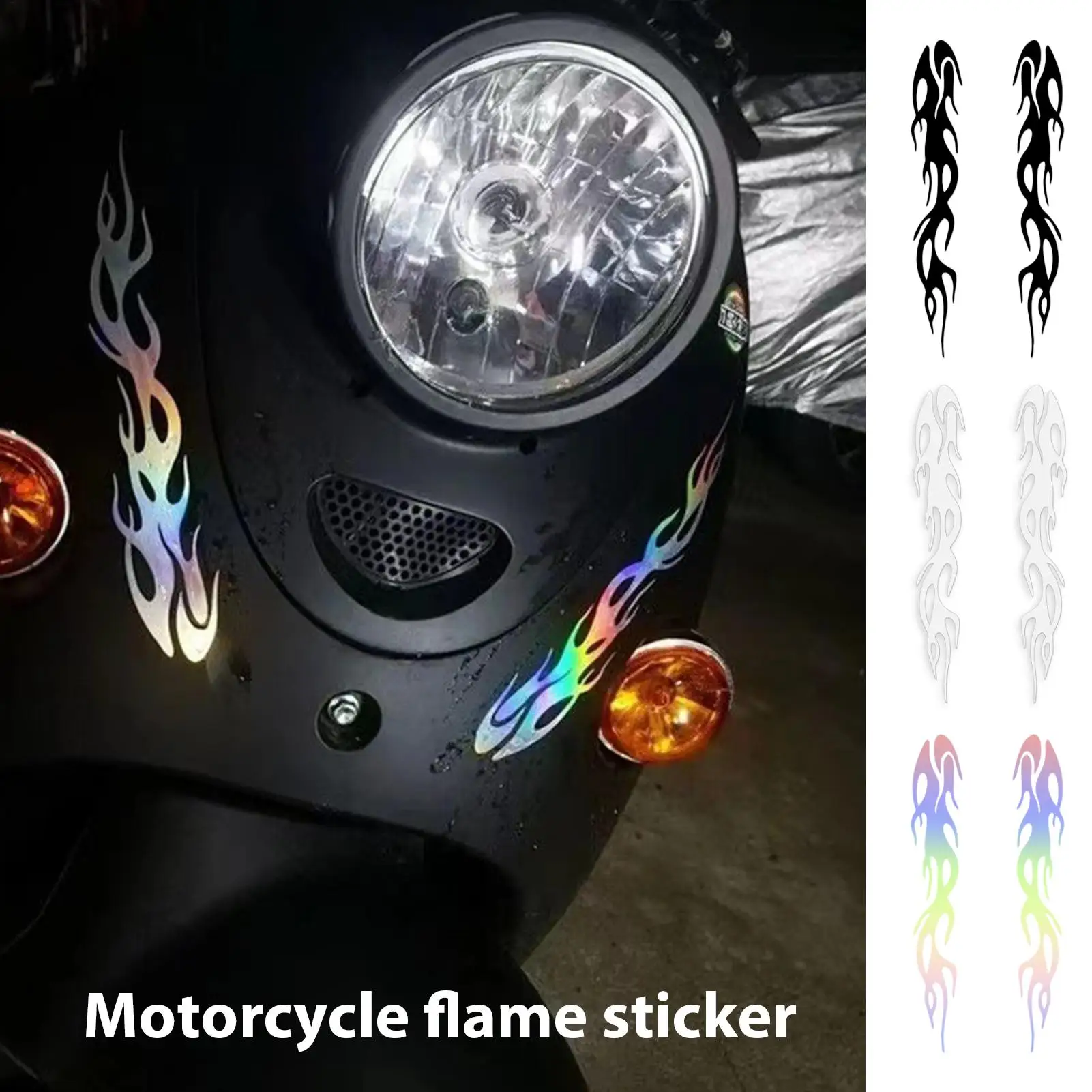 

Colorful Cool Flame Strips Outdoor Safety Reflective Flame Stickers Self-Adhesive Motorcycle Car Side Stickers