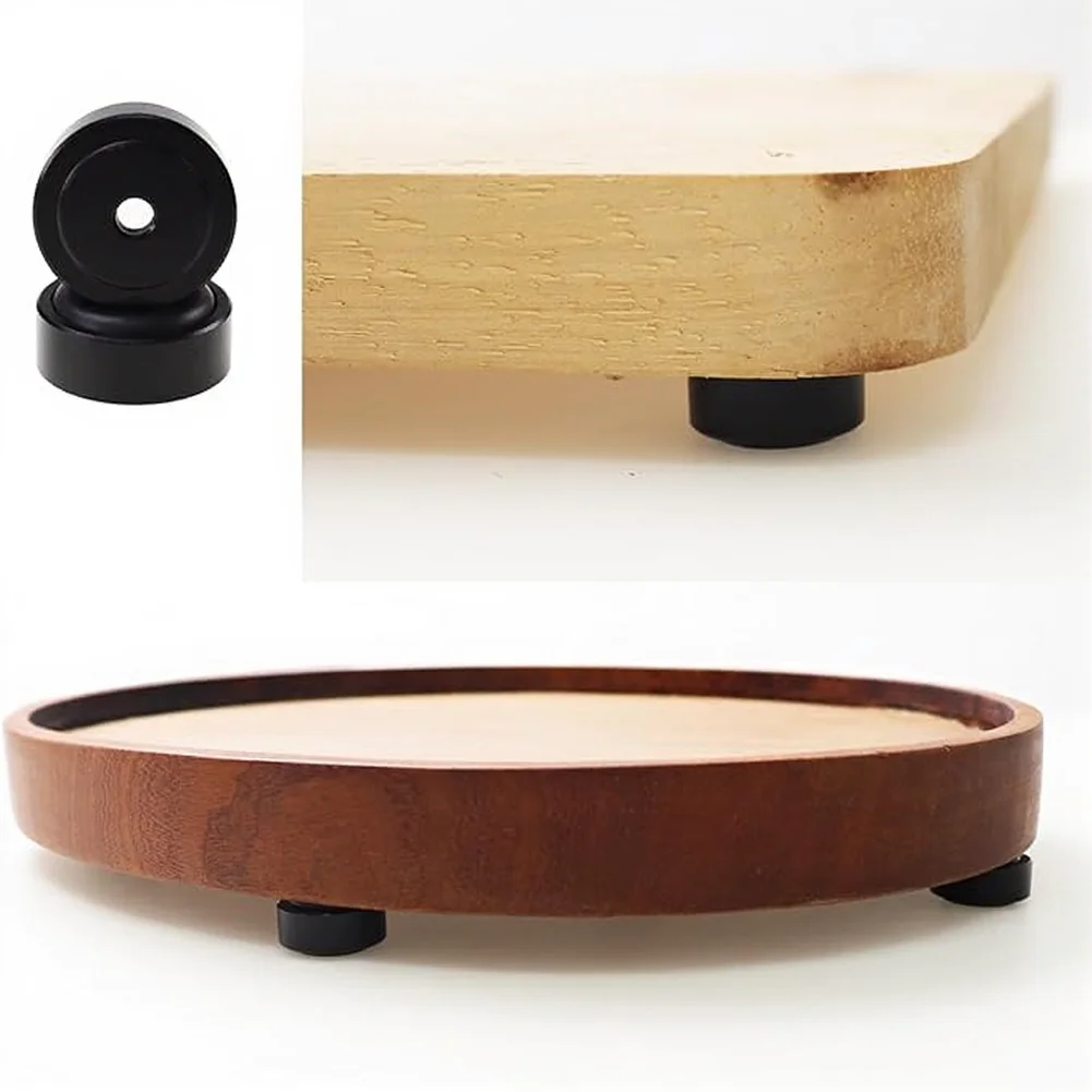 Aluminum-Based Non-Slip Feet for Boards - 4 pcs Set with Screws Optimized for Butcher Blocks and Serving Trays