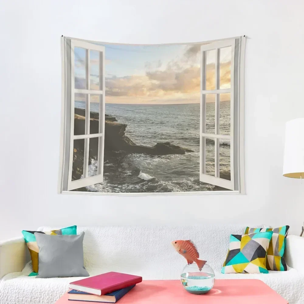 

San Diego Window View Sunset Tapestry Aesthetic Home Decor Room Decorations Aesthetics Tapestry