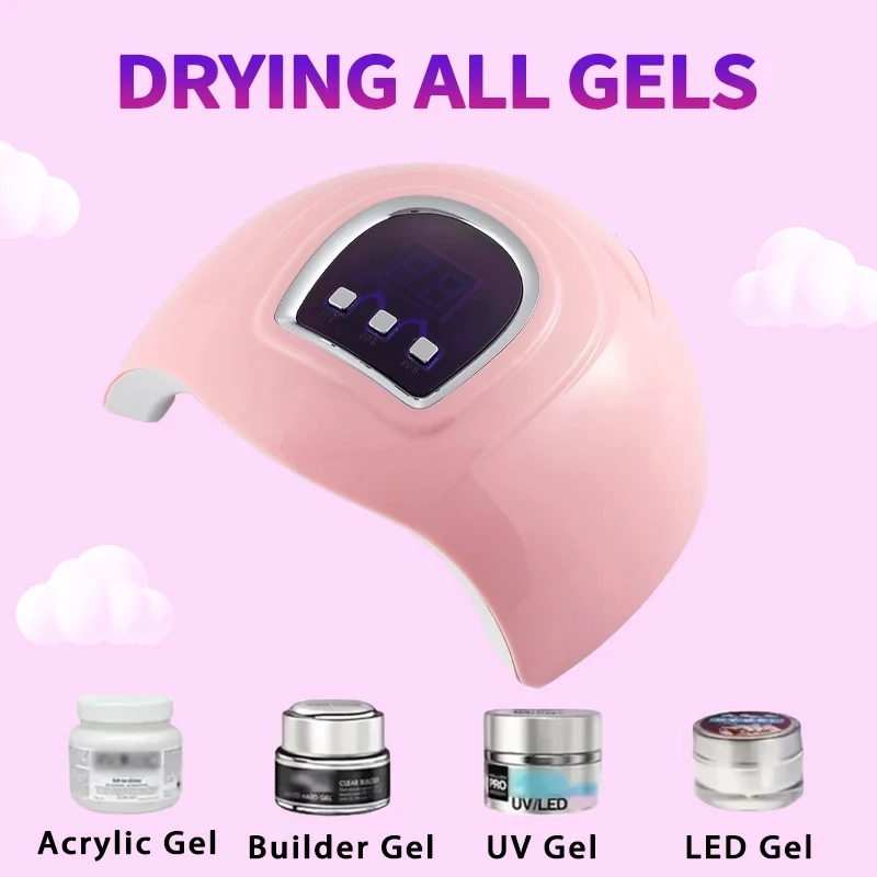 

High-power 54w nail curing device: 18 light-emitting ultraviolet diode for quick drying by salons and manicurists