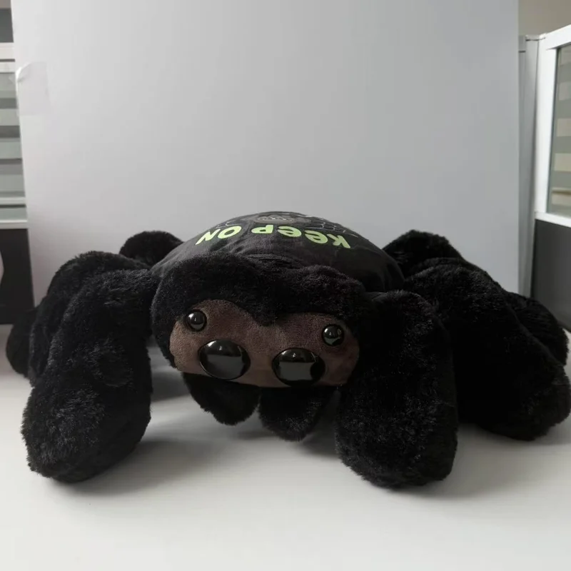 30cm Black Spider Lucas Plush Toy 3d Four-Eyed Poseable Spider Plushie Anime Peripheral Soft Stuffed Animal Doll Home Decor Gift