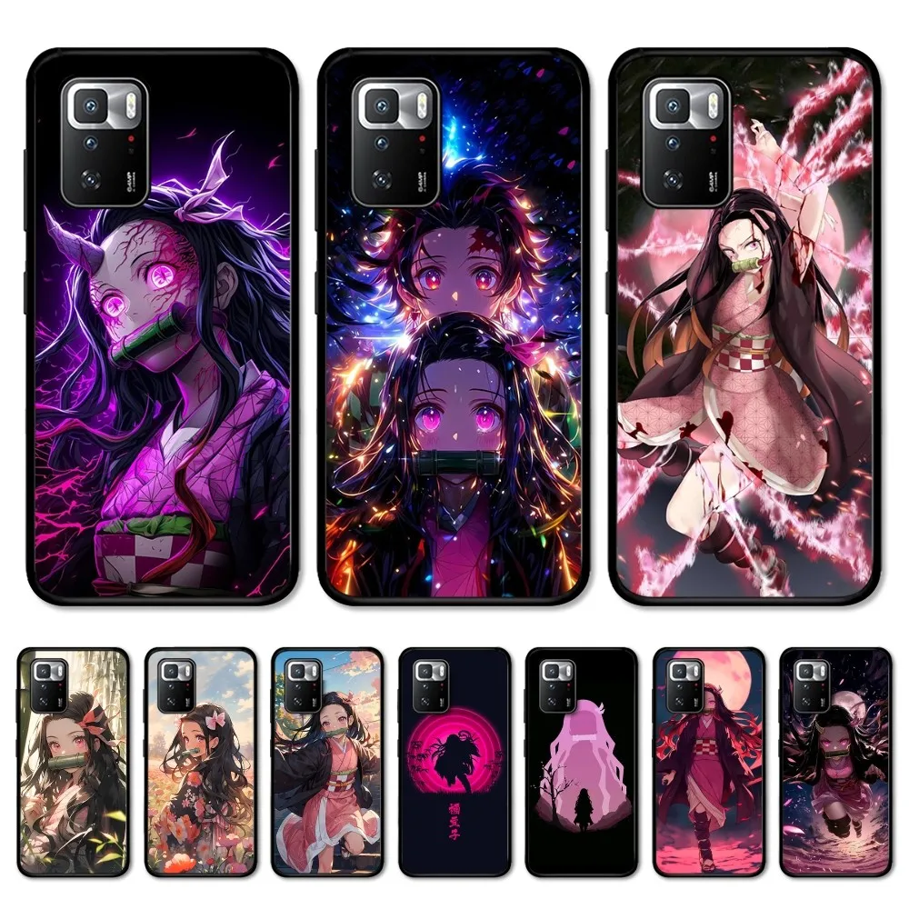 D-Demon S-Slayer K-Kamado N-Nezuko Phone Case For Redmi 5 6 7 8 9 10 Plus Pro 6 7 8 9 A GO K20 K30 K40 Pro Plus F3 Fundas