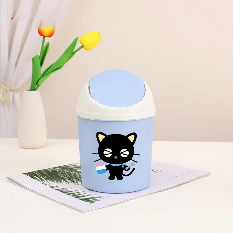 kawaii Mini Desktop Bin Chococated Trash Can Tube Bedroom Trash Can Garbage Can Clean Workspace Storage Box Home Desk New