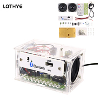 Bluetooth Mini Speaker Making Kit 3W*2 Amplifier Audio DIY Electronic Kit Two Channel LED Voice Activated Spectrum With Remote