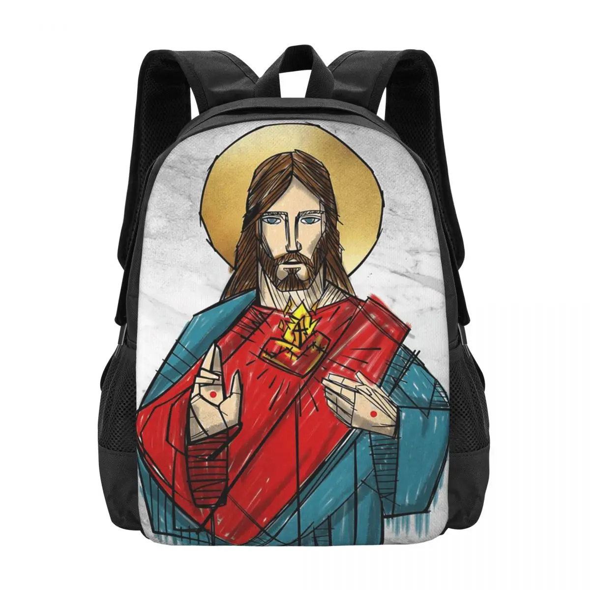 Sacred Heart Of Jesus Backpack Hot Sale Daypack Large Capacity Children BookBag School Bag Shoulder Bags for Men Women