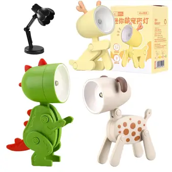LED-nachtlampje Mini opvouwbare bureaulamp Leuke huisdierverlichting Hond Herten Dinosaurus Bloem Draagbaar nachtlampje Student Woonkamer Decor