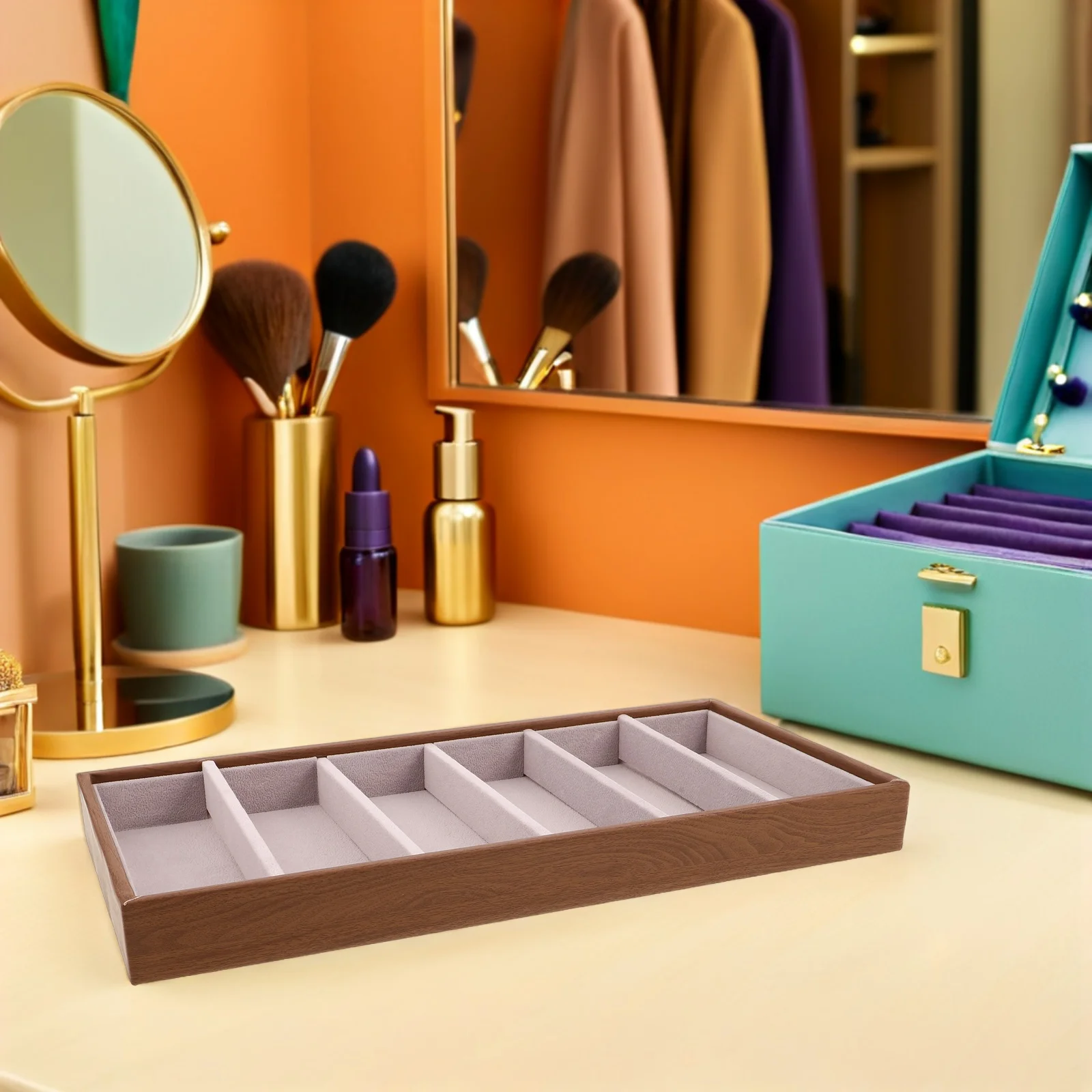 

Wood Eyeglasses Holder Tray Natural Grain Sunglasses Jewelry Organizer Storage Display Box for Bedside Desk Sunglass Holder