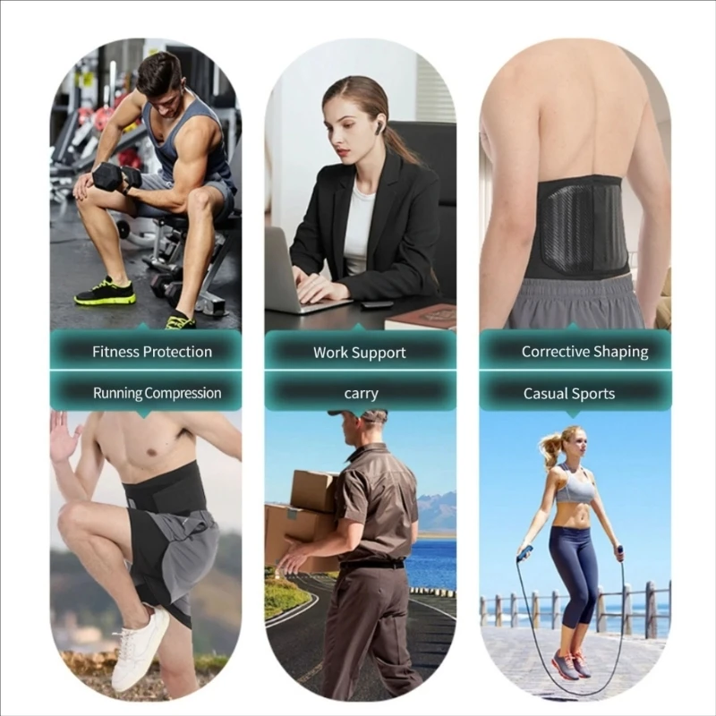 K0EF Adult Fitness Support Belt for Gym and Home Exercise, Adjustable Waist Sash Belt with Broad Back Coverage Daily Use