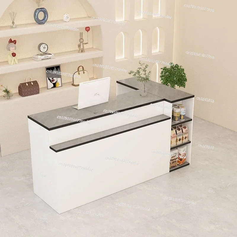 

Corner Cashier Clothing Store Simple Modern L-Shaped Women's Clothing Store Bar Hotel Front Desk Reception Counter Snacks