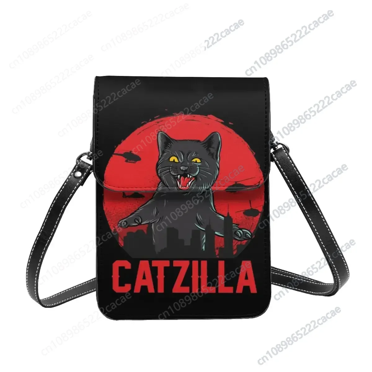 Catzilla Shoulder Bag japan kaiju monster kawai anime vintage Shopping Leather Mobile Phone Bag Woman Bulk Funny Bags