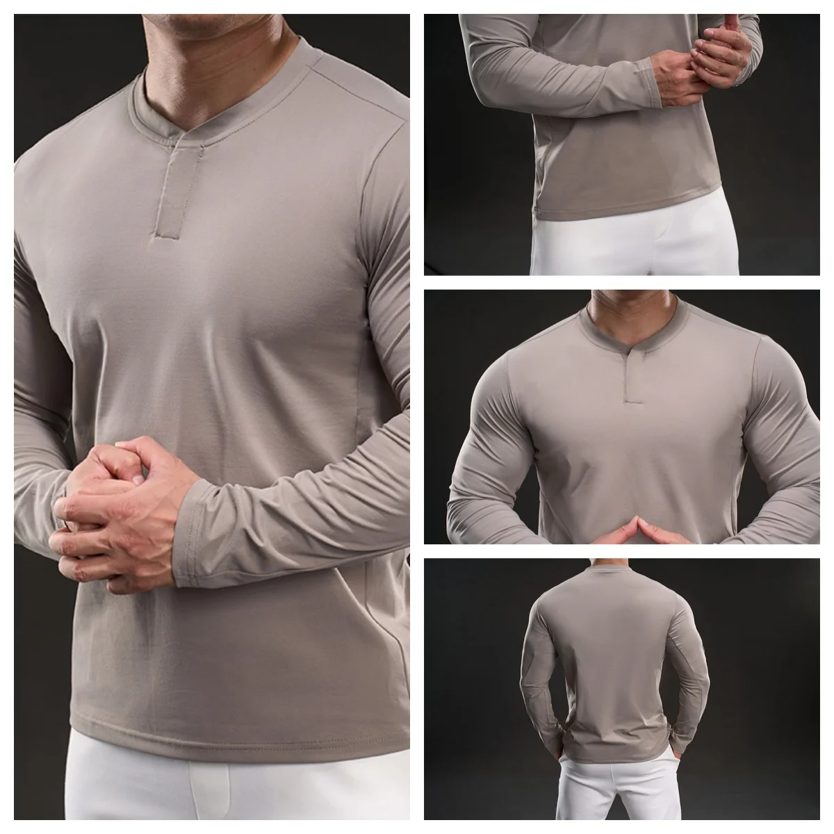

Trendy Long-Sleeve Top Daily Spring Summer Simple Casual Solid Color Outdoor Sports Fitness Cycling Shirt Men's Racing T-Shirt