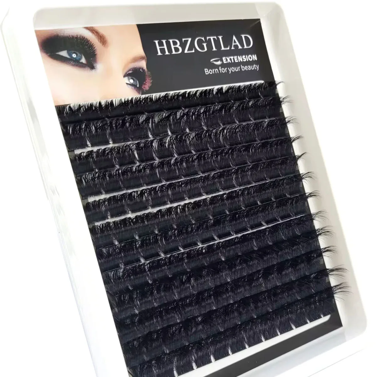 HBZGTLAD Neu 12 Reihen 60-200DMix 8D Flauschige Einzelwimpern-Cluster-Extensions für DIY-Wimpernverlängerung zu Hause, Cluster-Make-up-Wimpern – Detail 4