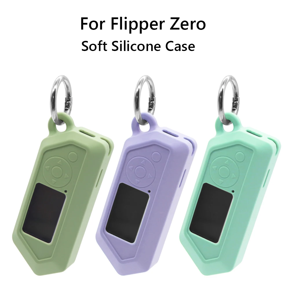 Capa de silicone anti-arranhões capa protetora à prova de choque portátil capa de viagem com mosquetão para dispositivo flipper zero