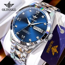 OUPINKE 3262 Men's Watch Business Calendar Sapphire Waterproof Watch Luxury Brand Tungsten Steel Men Automatic Mechanical Watch