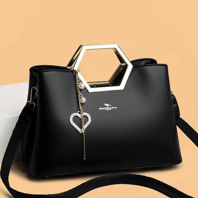 

Hexagonal Handle Luxury Brand Designer Bags 2023 New Purses And Handbags High Quality Leather Tote Bag Bolsa Ladies Hand Bag