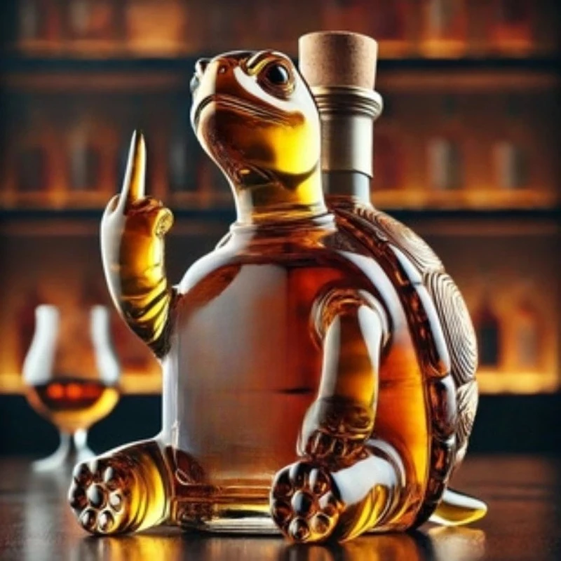 Funny Middle Finger Whiskey Glass Decanter Turtle Dog Glass Whiskey Wine Bottle Statue Decoration For Bar Office Home - view 6