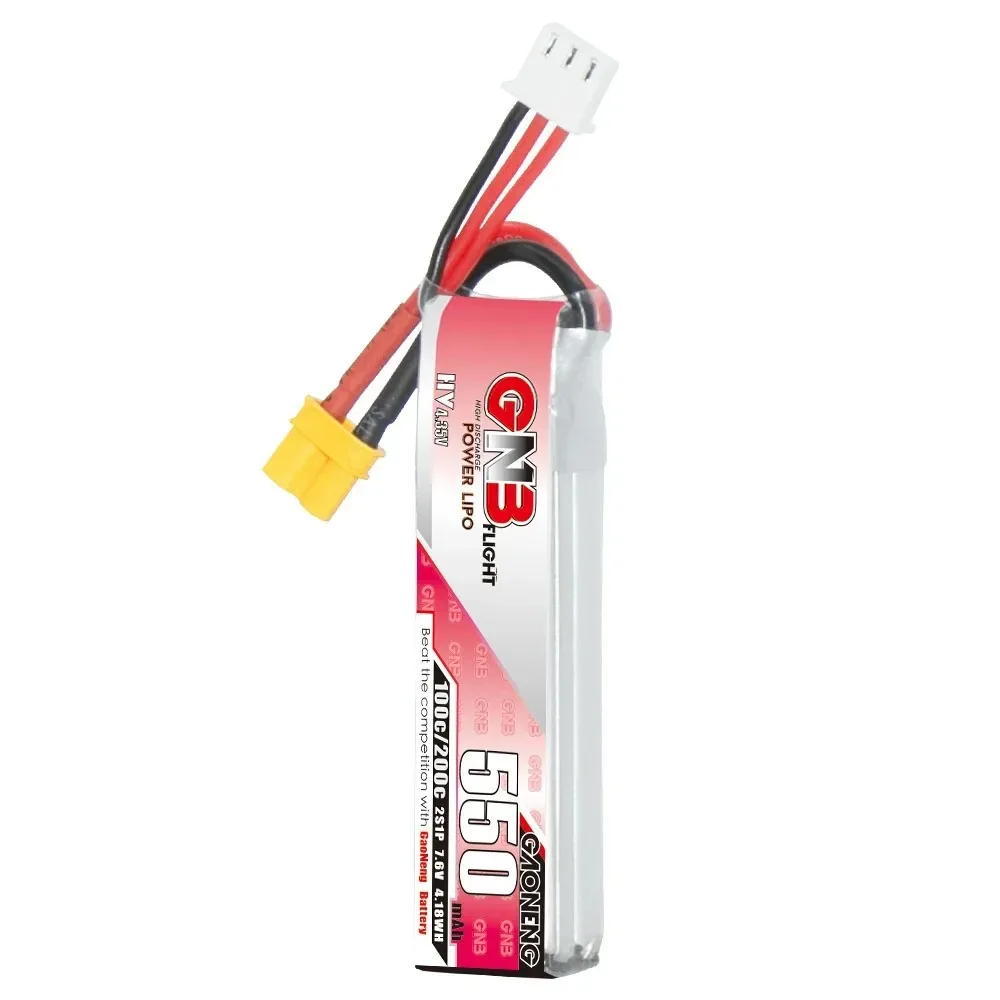 GNB 2S 7.6V 550mAh HV Lipo Battery For Happymodel FPV Racing Cine Whoop BetaFPV RC Drone 7.6V Battery 100C With XT30U-F Plug