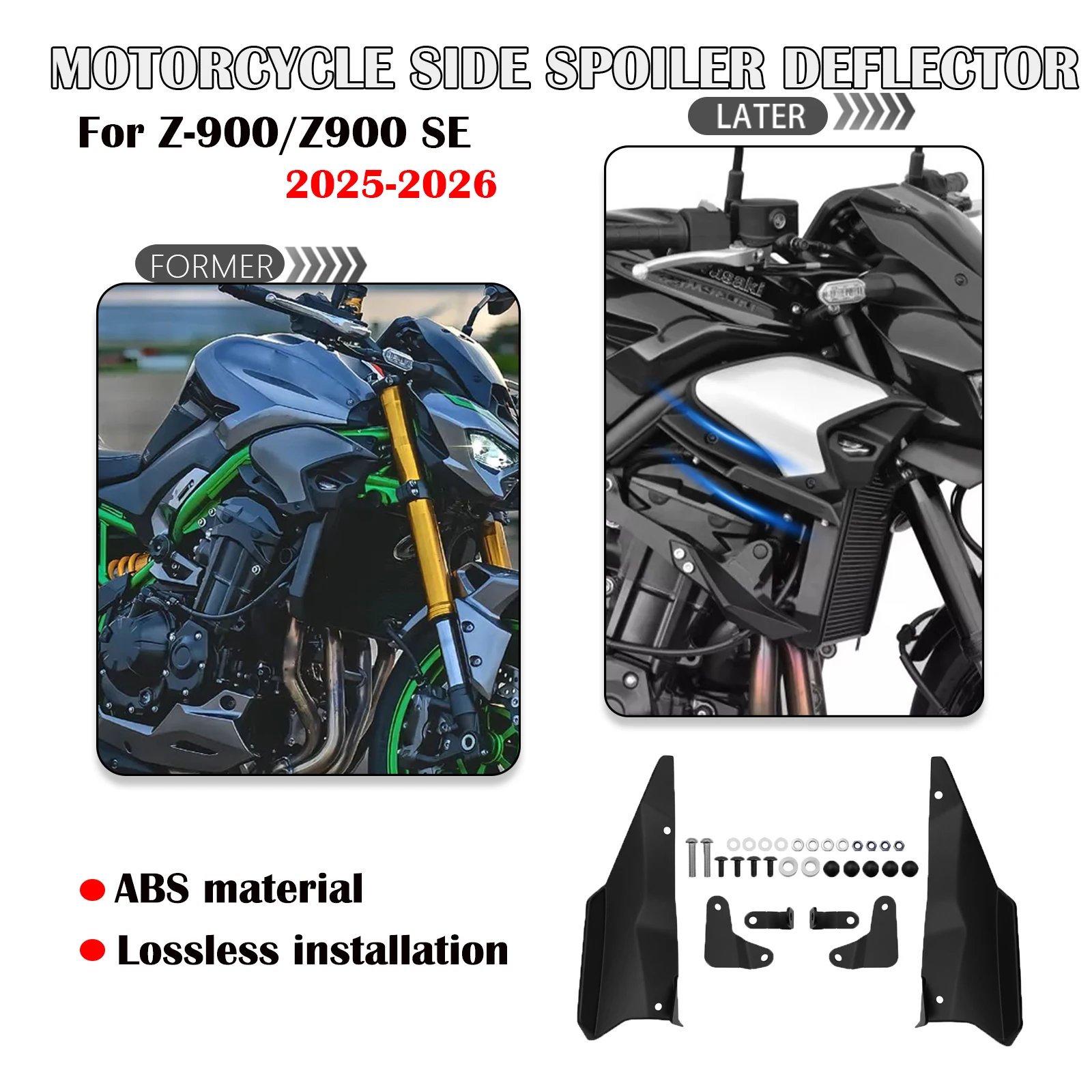 Новый мотоцикл Alerons Laterals, боковые спойлеры, аэродинамический дефлектор крыла, аксессуары для Z900 Z900 SE Z900SE 2025-2026