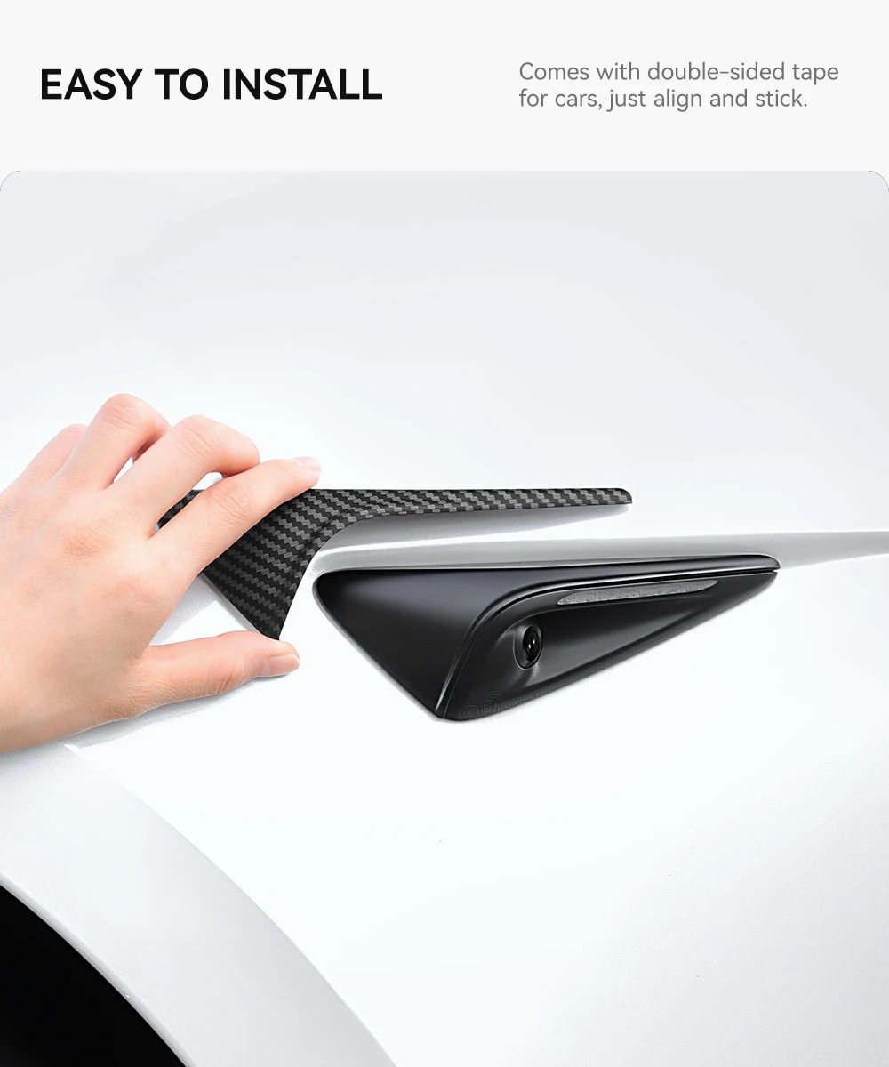 YZ Für Tesla Modell 3/Y Highland Juniper Seite Kamera Carbon Faser Schutz Abdeckung Blatt Bord Schutz Aufkleber Dekor – Detail 6
