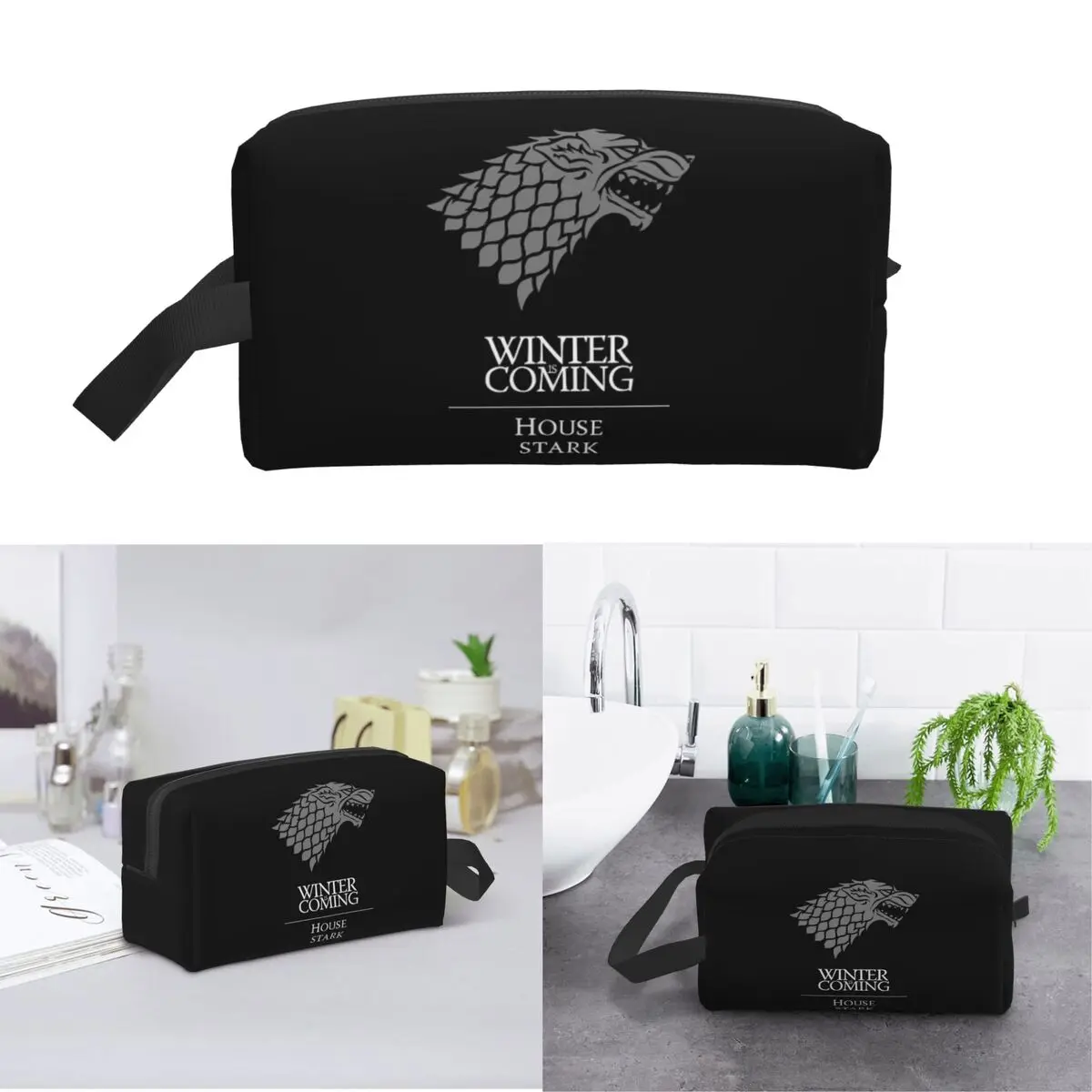 Winter Is Coming Makeup Bag Cosmetic Organizer Storage Dopp Kit Toiletry Cosmetic Bag for Women Beauty Travel