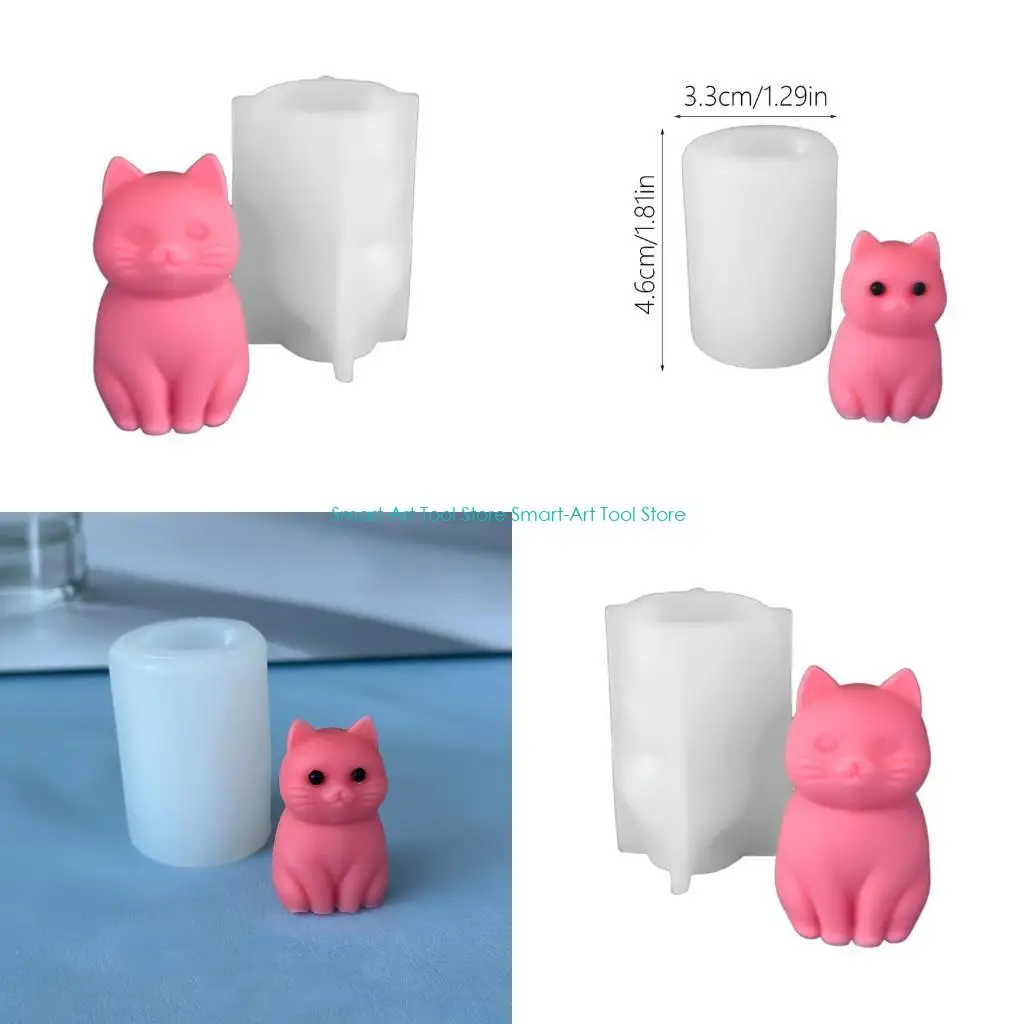 القطط E1PB على شكل شمعة القوالب ، قوالب شمعة القطط الحيوانية لصنع الشمعة