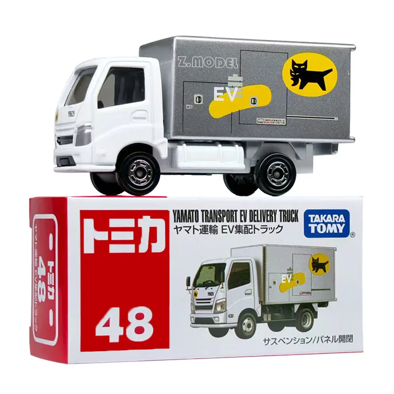 Tomica Alloy Car For Collector Simulation Holiday Gifts New Product In July Red And White Box No. 48 Black Cat Home Express Truc