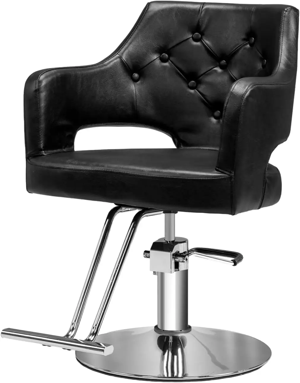 Kappersstoelen Voor Kapperszaak Zwarte Stylingstoel, Salonstoel Voor Haarstylist, Zware Hydraulische Pomp