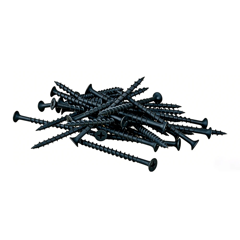 165Pcs Boxed Phillips Countersunk Self-Tapping Drywall Screws Black Phosphorus Treated M3.5 Fine Thread Wood Wallboard Fasteners