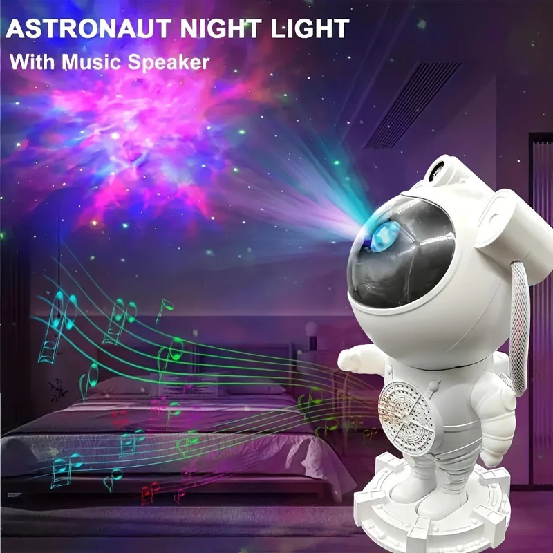 Bluetooth Astronaut Speaker Projection Color Starry Sky Light White Noise Astronaut Laser Atmospheric Indoor Portable Light