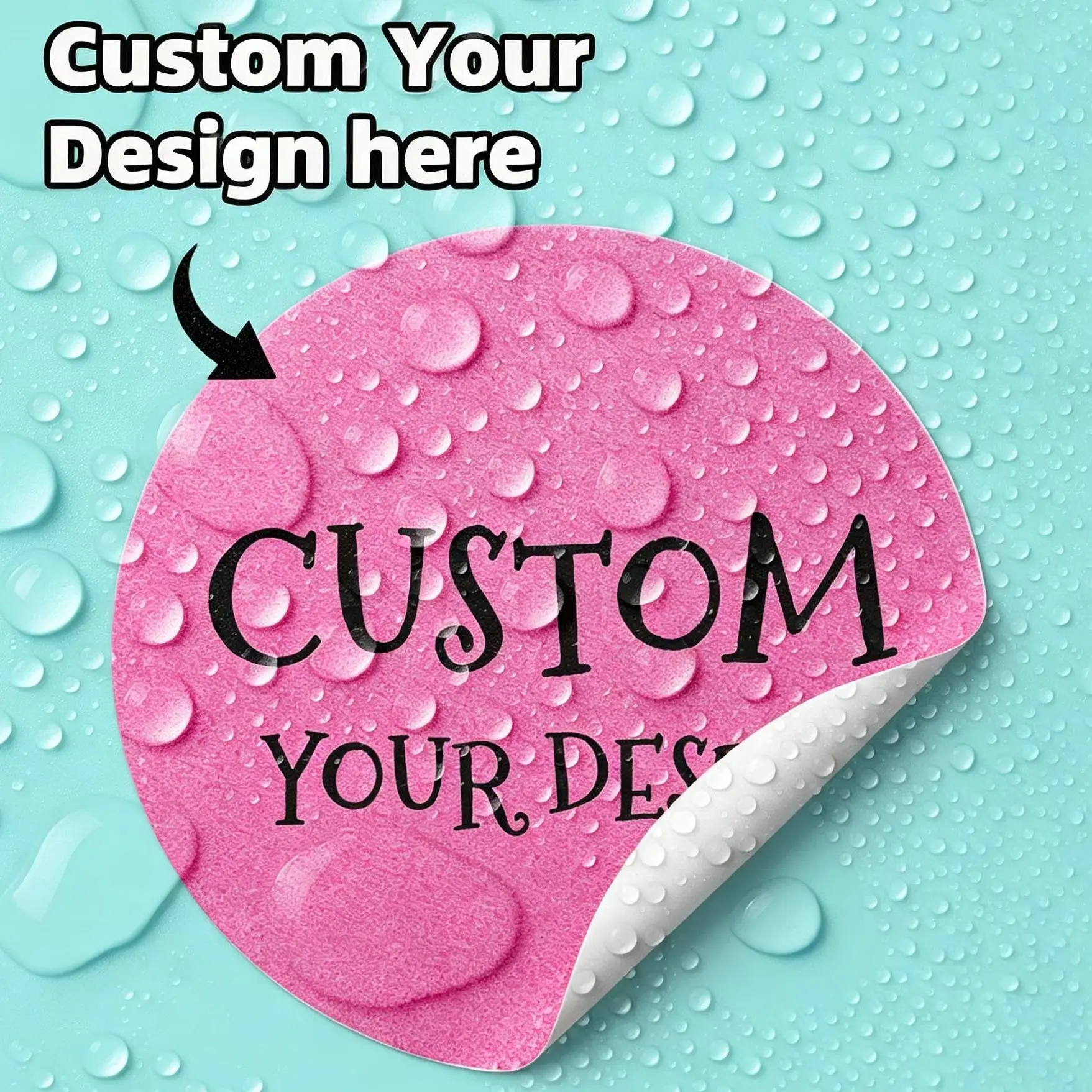 3/5CM Waterproof Custom Round Stickers Personalized Text & Image Labels for Product Packaging, Gift Boxes, Tumblers & Laptops