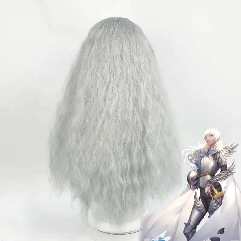 Griffith Sword Wind Legend Cosplay Wig Anime Party Silver Corn Roll Small Wave Style Ball Dress Up Wig Costume Wig