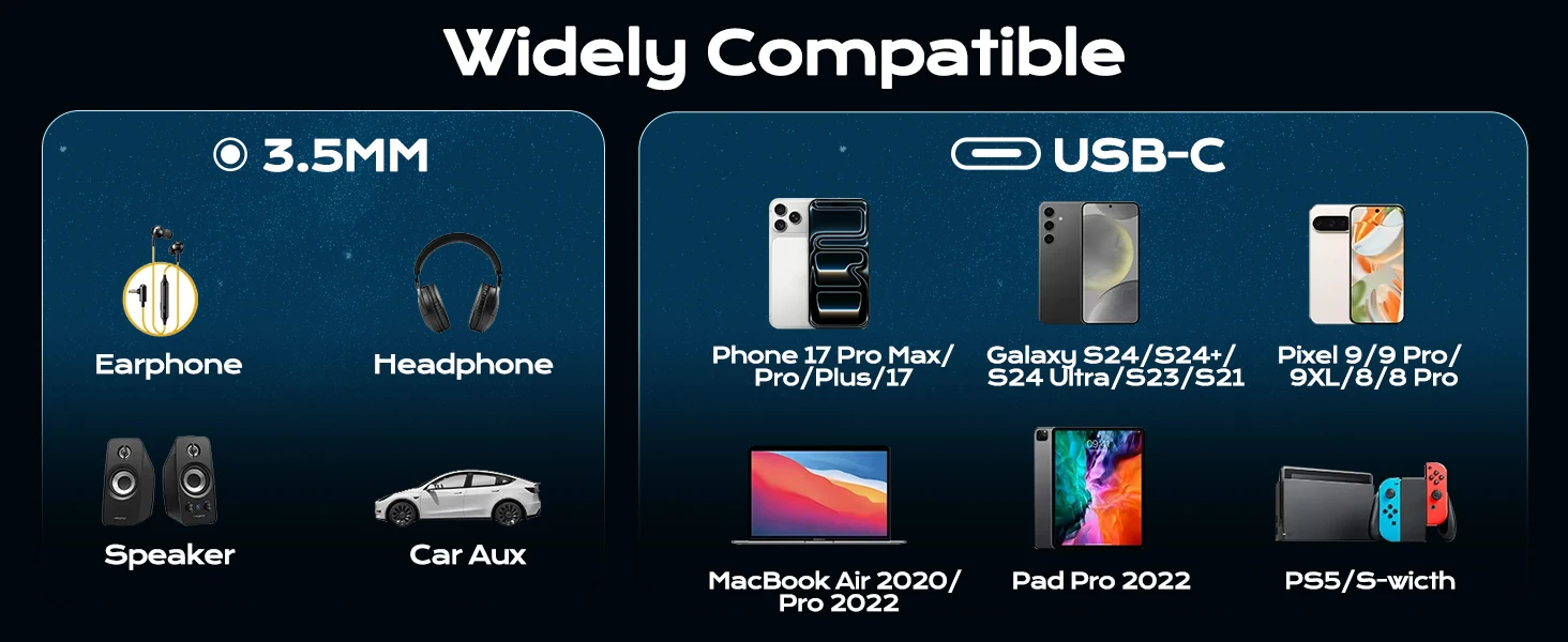 AUFU USB Typ C 3,5-mm-Klinkenadapter USB C zu 3,5-mm-Kopfhörer-AUX-Audiokabel für iPhone 17 Samsung Huawei Xiaomi Realme – Detail 9