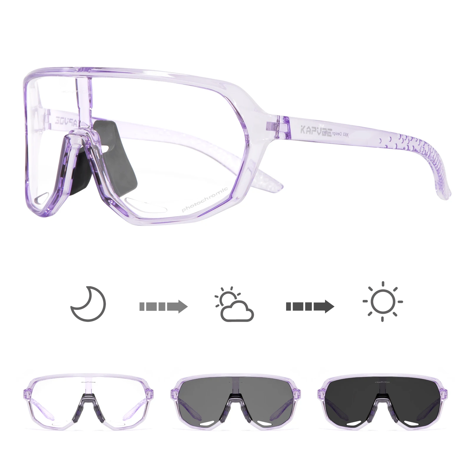 KAPVOE Outdoor Sport Meekleurende Fietsen Zonnebril UV400 Racefiets Fietsbril voor Mannen Vrouwen MTB Rijden Fietsbril
