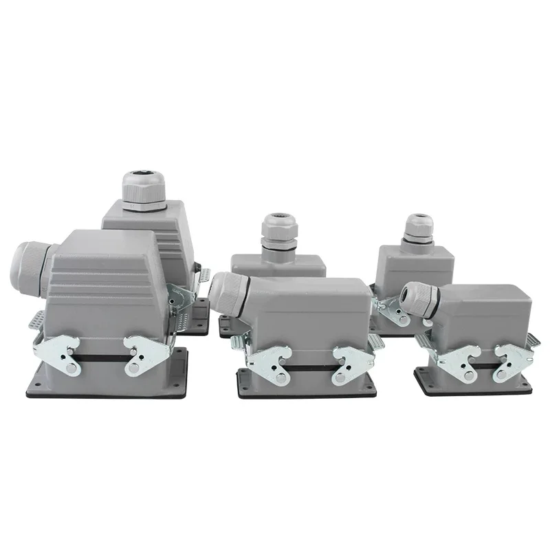 Rectangular Heavy-Duty Connector Plug Socket HDC HSB 4Pin 6P 12Core Waterproof Industrial Connectors 35A Hot Runner