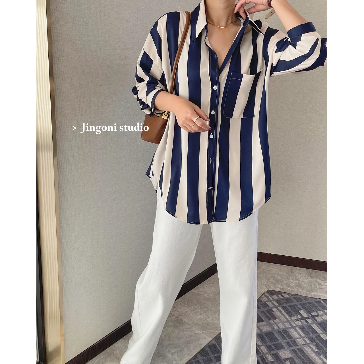 2023 Woman Oem Plaid Striped Blouses Shirts Clothing Fashion Tops Luxury Vintage Spring New Y2k Korean Style T-shirt Cardigan