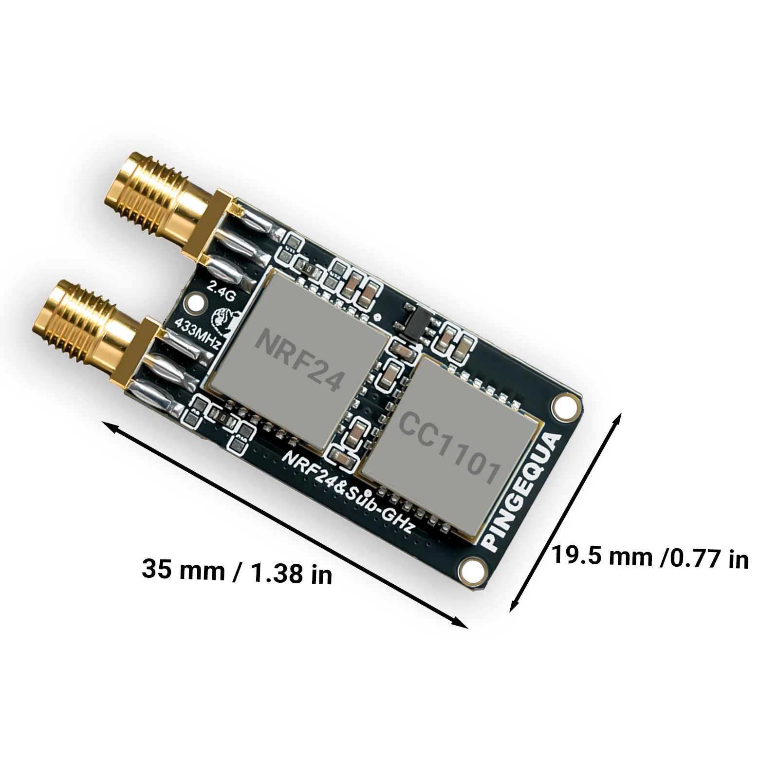 NRF24 + CC1101 RF Devboard For Flipper Zero, PINGEQUA RF Lab App-Ready, 2.4GHz & 433MHz, High Performance, Auto-Switch - view 2