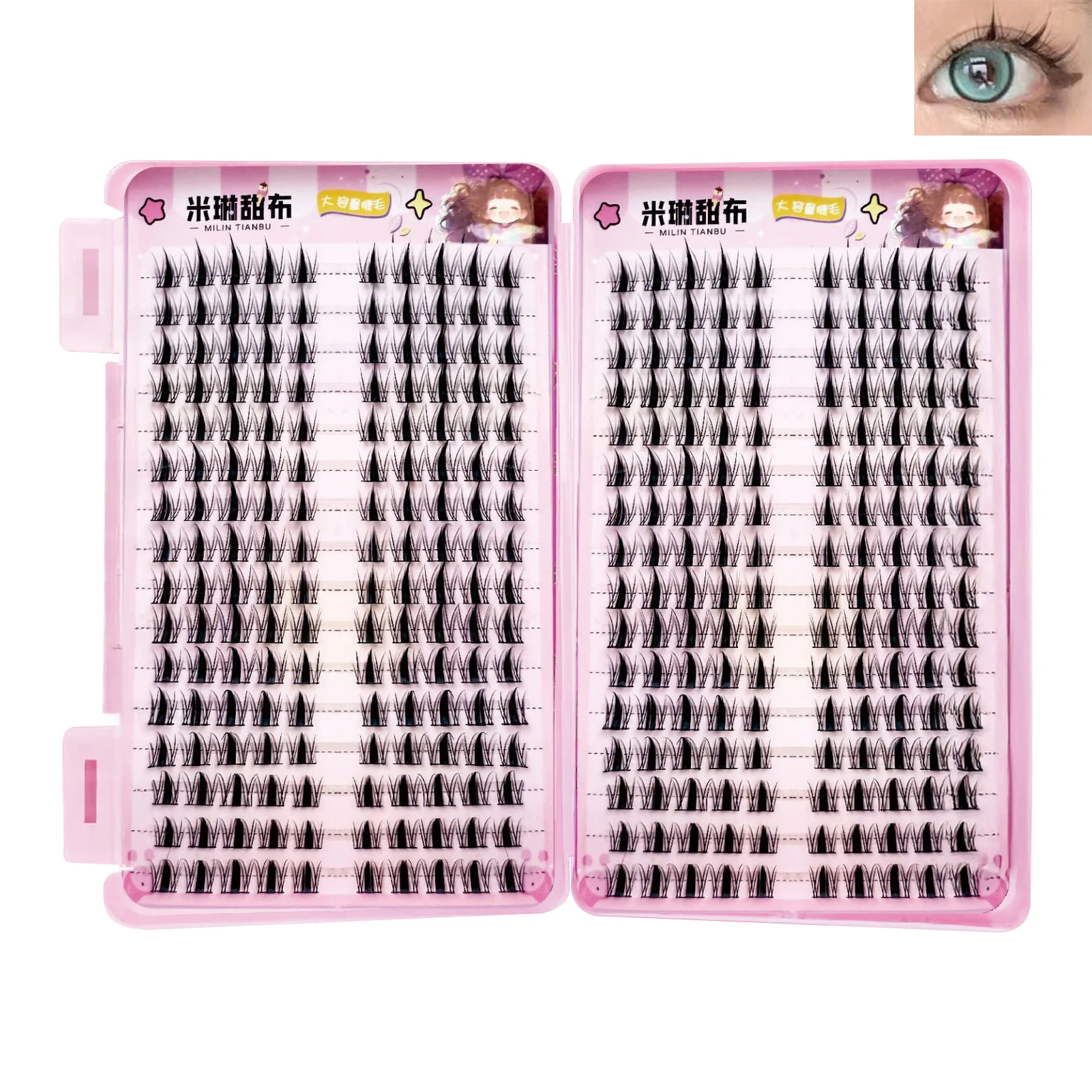 32 Pairs Clusters Volume False Eyelashes Book 7D Black fake Eyelashes individual Thick C Curl 5-14mm Mix Natural daily Lashes