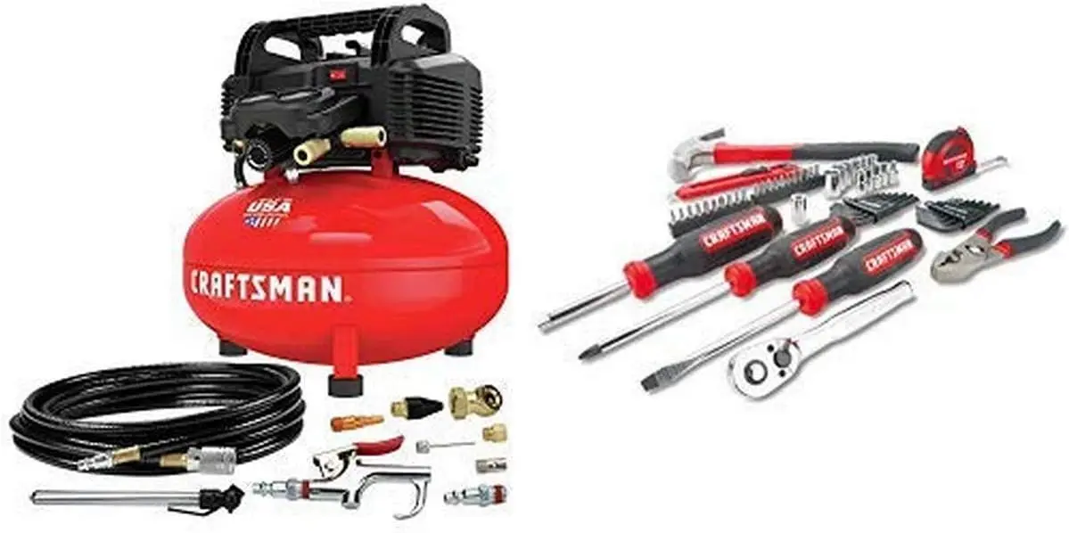 6 gallon, Oil-Free Kit with Mechanics Tools Kit/Socket Set, 57-Piece (CMEC6150K & CMMT99446)