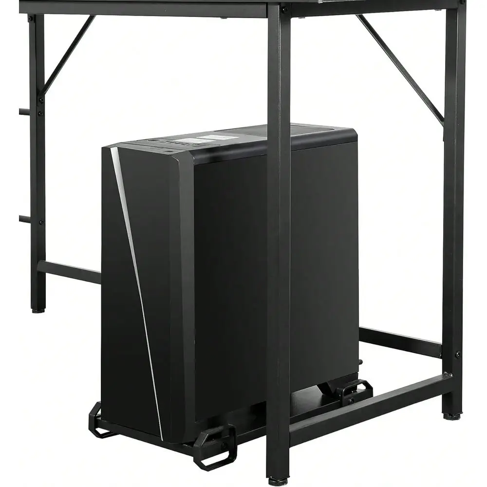 

Value LShaped Gaming Desk With A PC Stand And FootrestPerfect For Gaming And Home Office Use Black